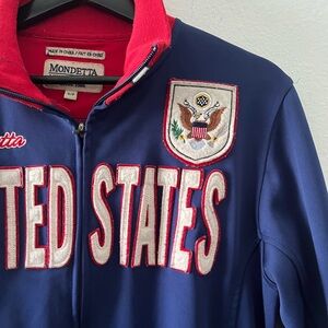 Mondetta Navy and Red Zip Jacket with Embroidered Script